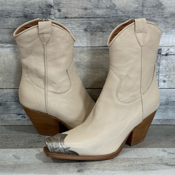 Free People Brayden Western Cowboy Boot - Bone Leather...